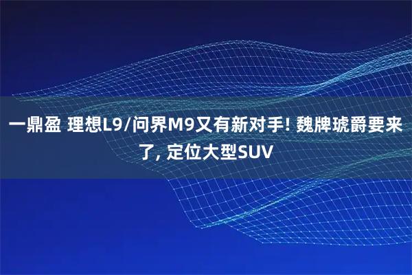 一鼎盈 理想L9/问界M9又有新对手! 魏牌琥爵要来了, 定位大型SUV
